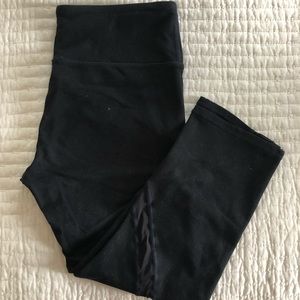 Fabletics leggings with mesh ribbon through leg